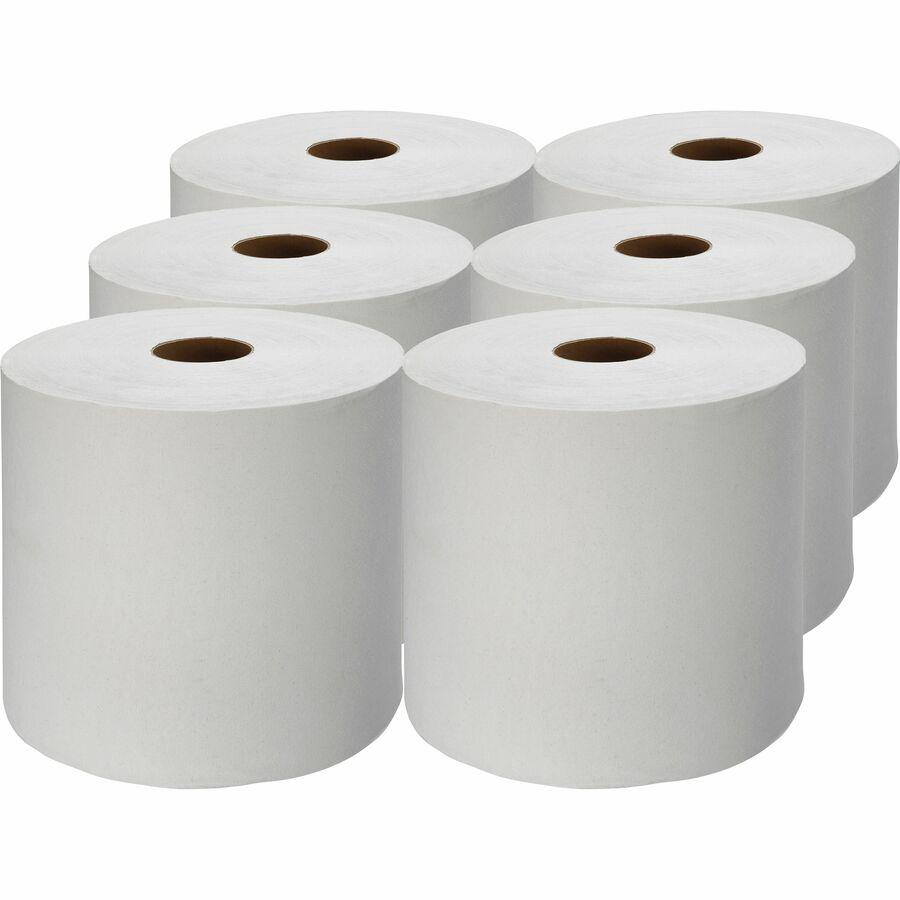 Genuine Joe Hardwound Roll Paper Towels - 7.88" x 1000 ft - 2" Core - White - 6 / Carton. Picture 3