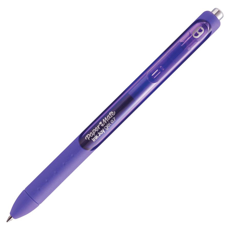 Paper Mate InkJoy Gel Pen - 0.7 mm Pen Point Size - Retractable - Purple - Purple Barrel - 1 Dozen. Picture 3