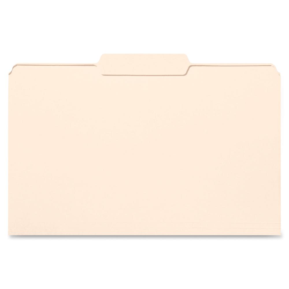 Business Source 1/3 Tab Cut Legal Recycled Top Tab File Folder - 8 1/2" x 14" - 3/4" Expansion - Stock - Manila - 10% Recycled - 100 / Box. Picture 2