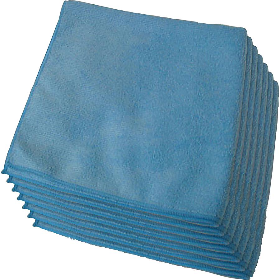 Genuine Joe General Purpose Microfiber Cloth - Cloth - 16" Width x 16" Length - 180 / Carton - Blue. Picture 2