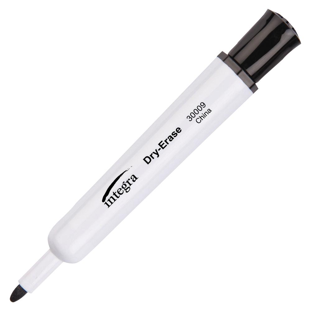 Integra Bullet Tip Dry-Erase Markers - Bullet Marker Point Style - Black - 1 Dozen. Picture 2