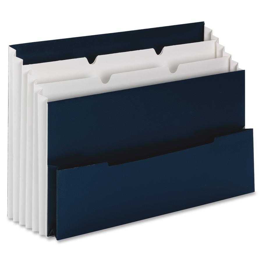 Smead Stadium Letter Recycled Expanding File - 8 1/2" x 11" - 3 Pocket(s) - Navy Blue - 10% Recycled - 1 Each. Picture 3