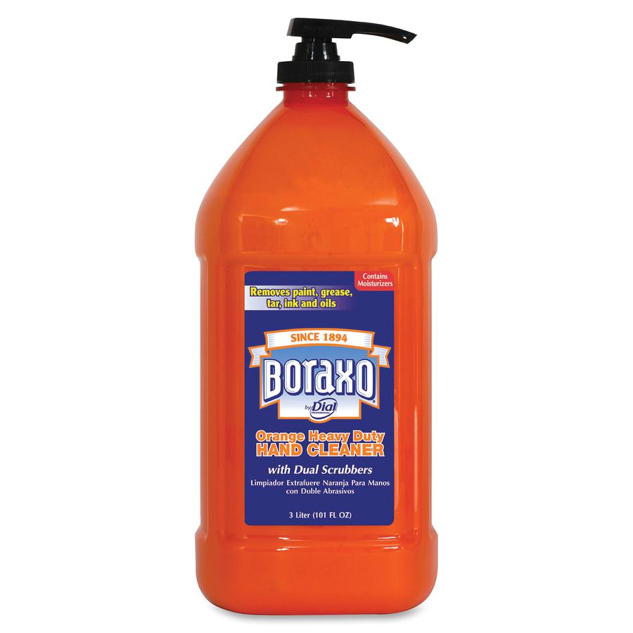 Dial Boraxo Orange Heavy Duty Hand Cleaner - 101.4 fl oz (3 L) - Pump Bottle Dispenser - Grease Remover, Grime Remover, Ink Remover, Tar Remover - Hand, Skin - Orange - Heavy Duty - 1 Each. Picture 2