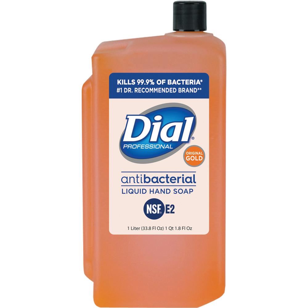 Dial Original Gold Antimicrobial Soap Refill - 33.8 fl oz (1000 mL) - Kill Germs - Skin, Hand - Orange - 1 Each. Picture 2