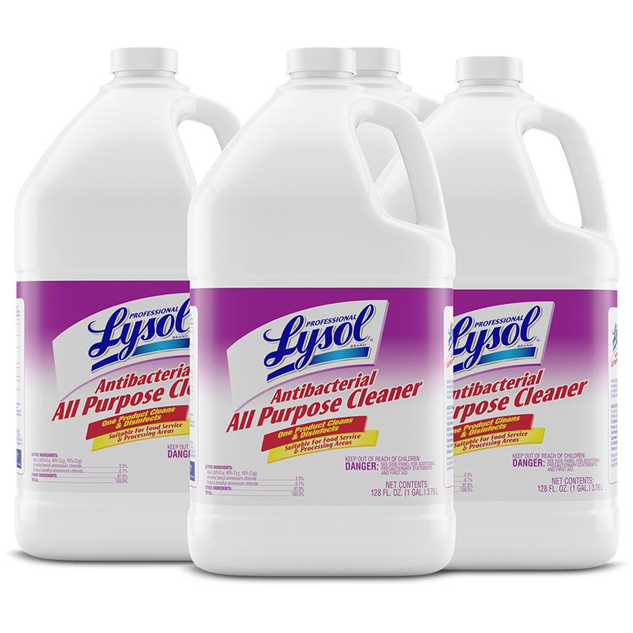 Professional Lysol Antibacterial All Purpose Cleaner - Concentrate Liquid - 128 fl oz (4 quart) - 4 / Carton - Clear/Fluorescent Green. Picture 6