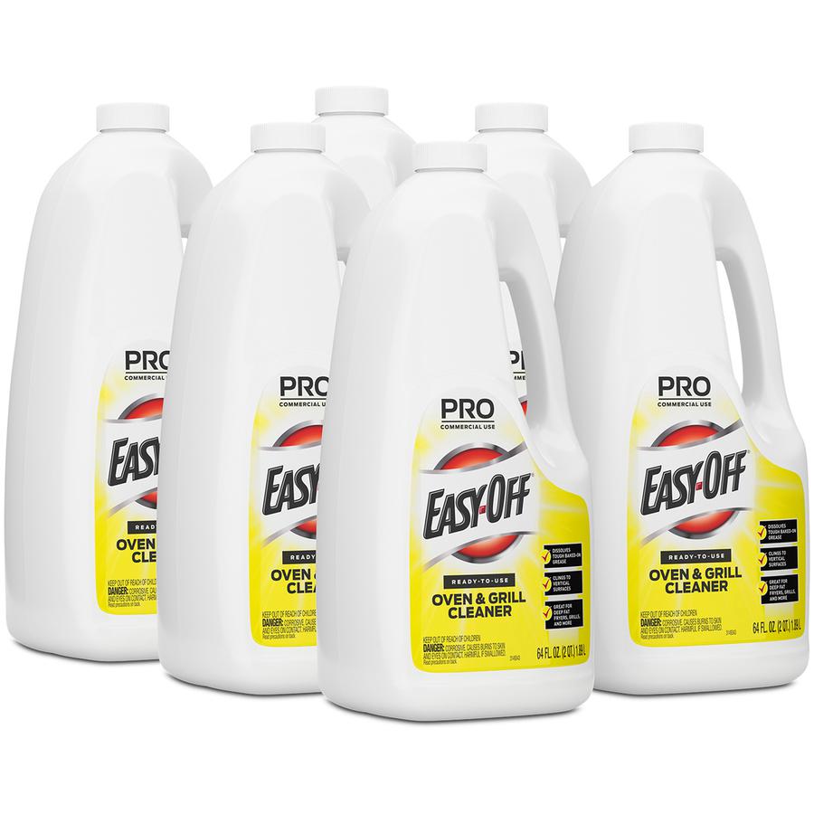 Easy-Off Oven/Grill Cleaner - 64 fl oz (2 quart)Bottle - 6 / Carton - Non-flammable - Clear. Picture 8