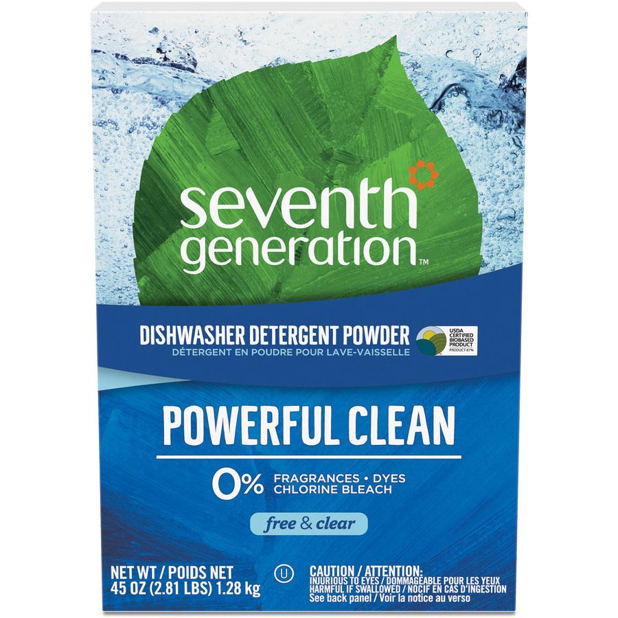 Seventh Generation Dishwasher Detergent - 45 oz (2.81 lb) - Free & Clear Scent - 12 / Carton - Bio-based, Resealable, Phosphate-free, Chlorine-free, Fragrance-free, Dye-free, Scent-free - Clear. Picture 2