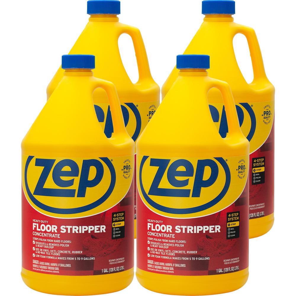 Zep Heavy-Duty Floor Stripper Concentrate - Concentrate Liquid - 128 fl oz (4 quart) - 4 / Carton - Blue. Picture 2