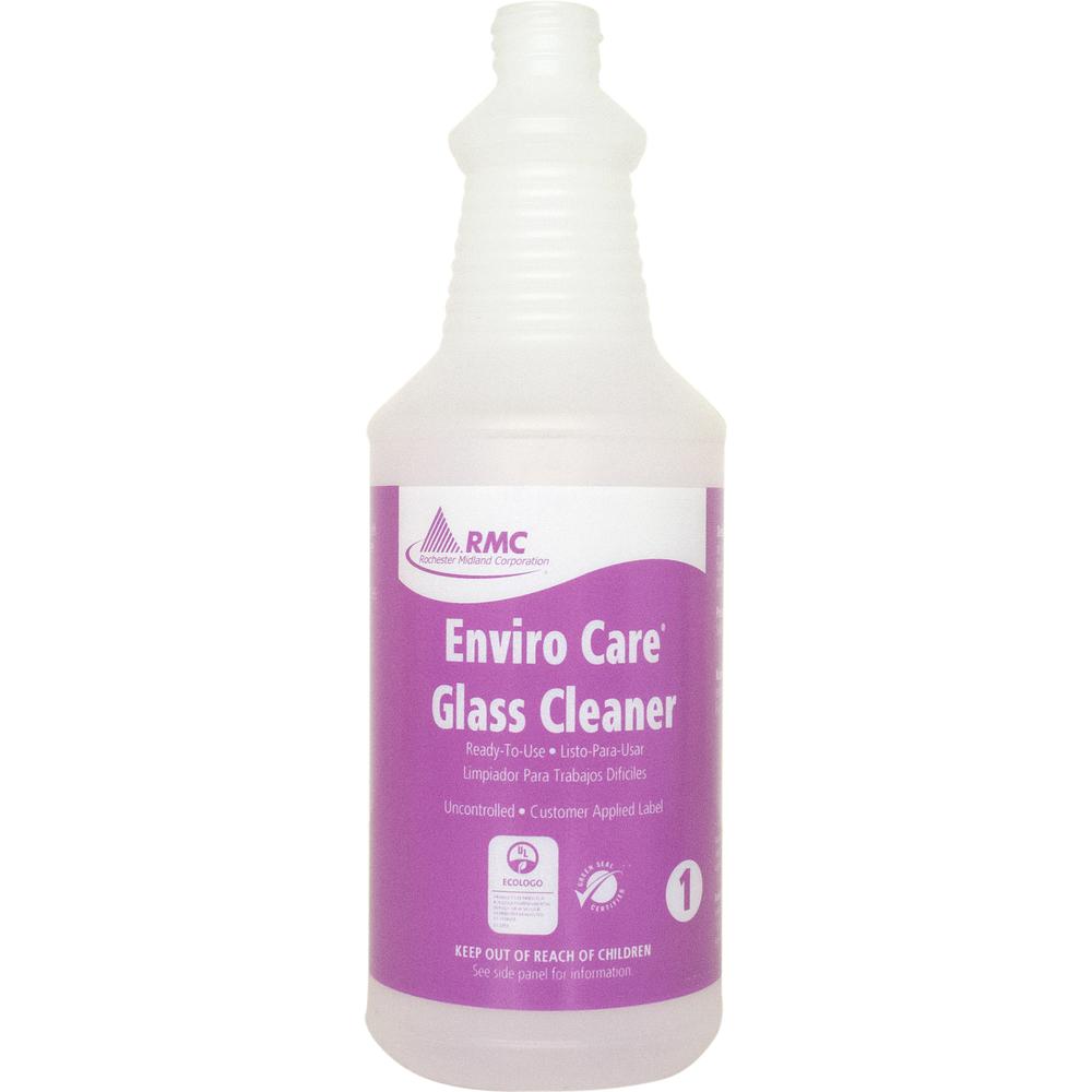 RMC Glass Cleaner Spray Bottle - 48 / Carton - Frosted Clear - Plastic. Picture 3