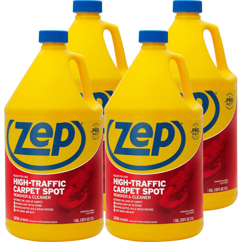 Zep High-Traffic Carpet Spot Remover & Cleaner - Liquid - 128 fl oz (4 quart) - 4 / Carton - Red. Picture 3