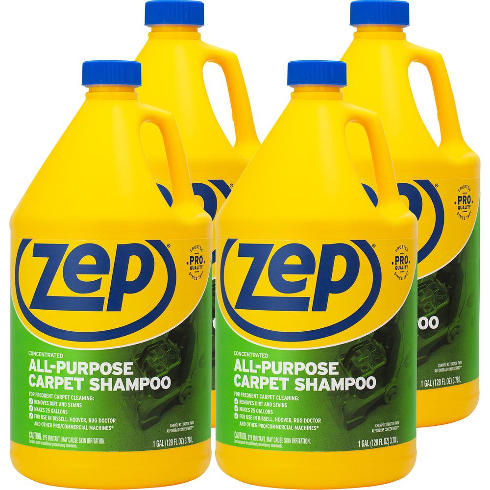 Zep Concentrated All-Purpose Carpet Shampoo - Concentrate - 128 fl oz (4 quart) - 4 / Carton - Blue. Picture 2