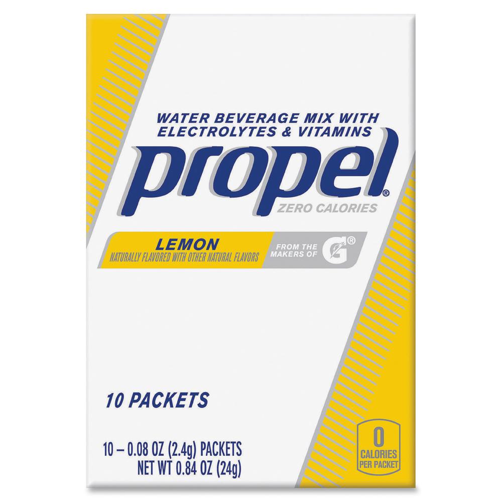 Propel Lemon Beverage Mix Packets with Electrolytes and Vitamins - Powder - 0.08 oz - 120 / Carton. Picture 2