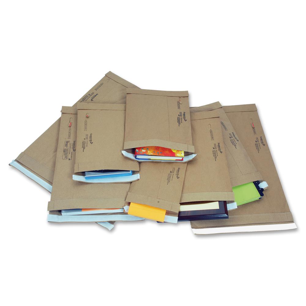 Jiffy Mailer Jiffy Padded Mailers - Multipurpose - #1 - 7 1/4" Width x 12" Length - Flap - Kraft - 100 / Carton - Natural Kraft, Satin Gold. Picture 2
