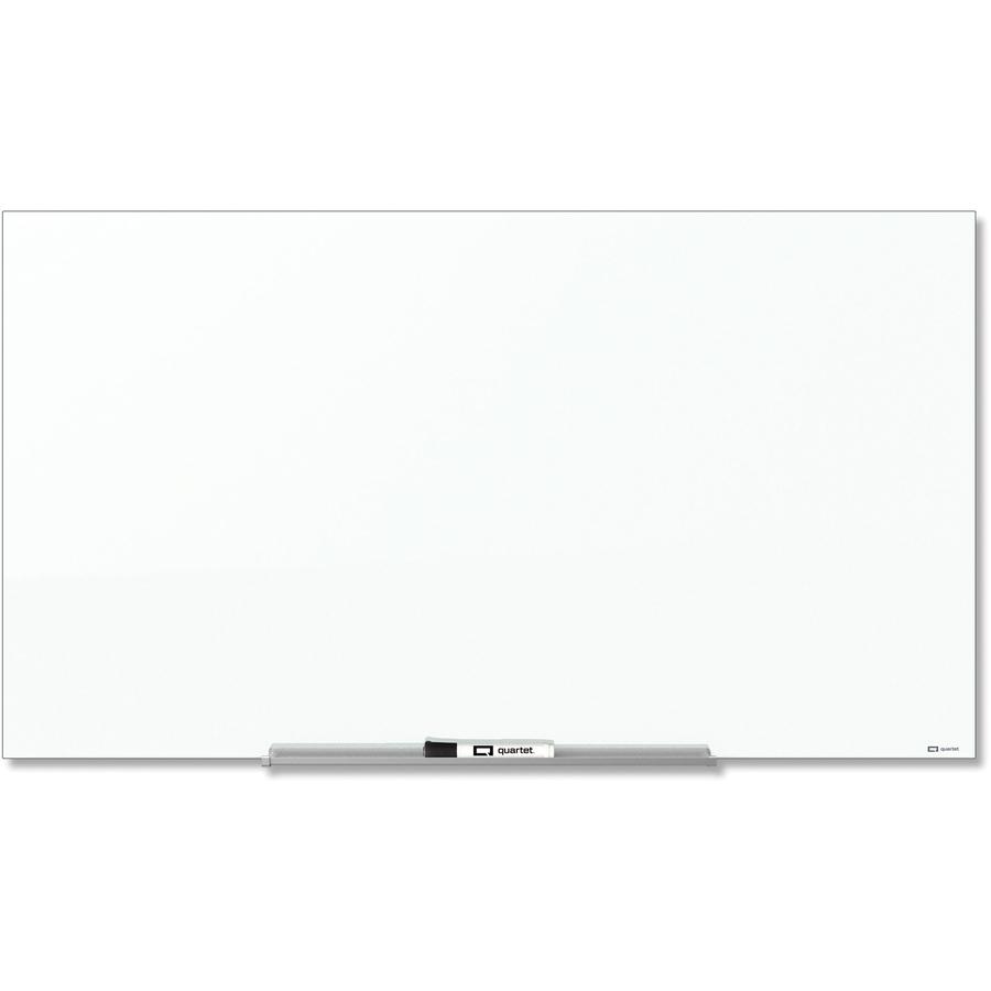 Quartet InvisaMount Magnetic Glass Dry-Erase Board - 85" (7.1 ft) Width x 48" (4 ft) Height - White Tempered Glass Surface - Horizontal - Magnetic - Assembly Required - 1 Each. Picture 3