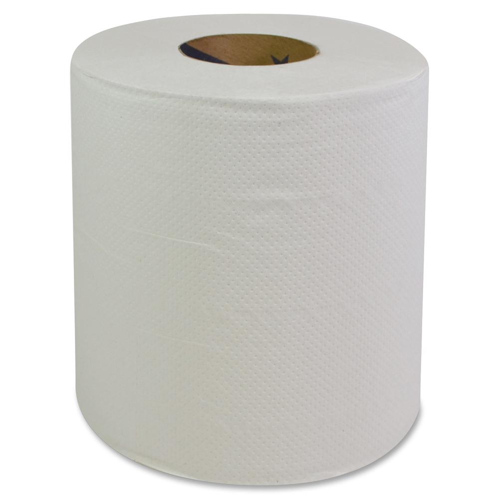 GCN Center Pull Dispenser Paper Towels - 2 Ply - 360 Sheets/Roll - White - Perforated, Center Pull, Absorbent, Strong, Hygienic - For Restroom, Kitchen, Healthcare, Food Service Per Pack - 6 / Carton. Picture 2