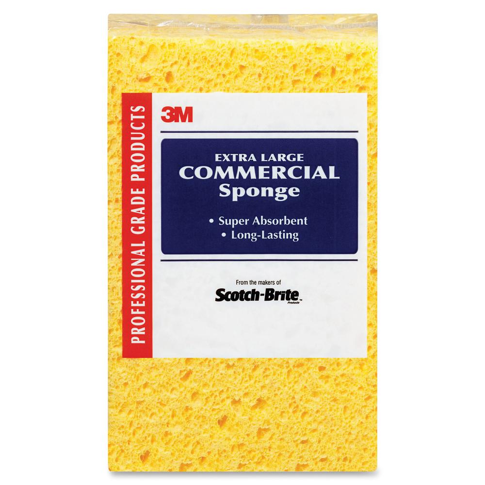 Scotch-Brite Extra-Large Commercial Sponge - 24/Carton - Cellulose - Yellow. Picture 2