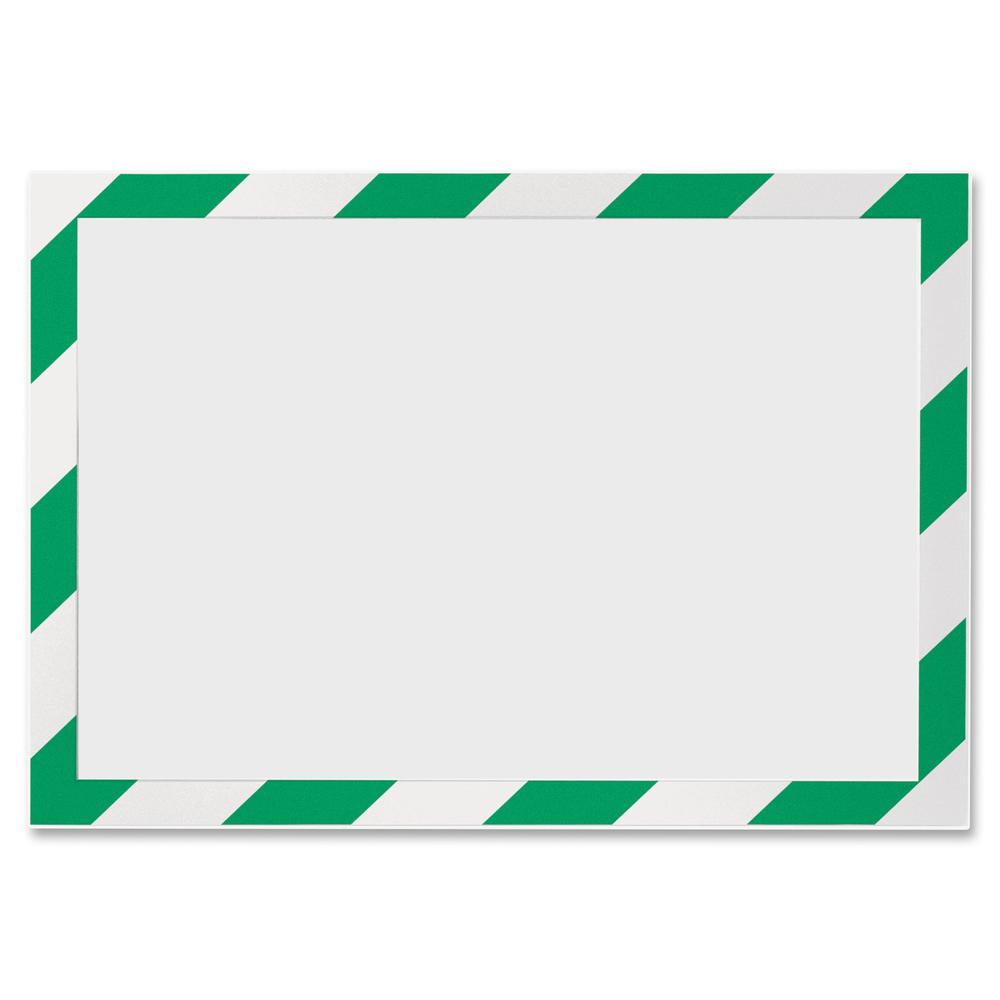 DURABLE&reg; DURAFRAME&reg; SECURITY Self-Adhesive Magnetic Letter Sign Holder - Holds Letter-Size 8-1/2" x 11" , Green/White, 2 Pack. Picture 6