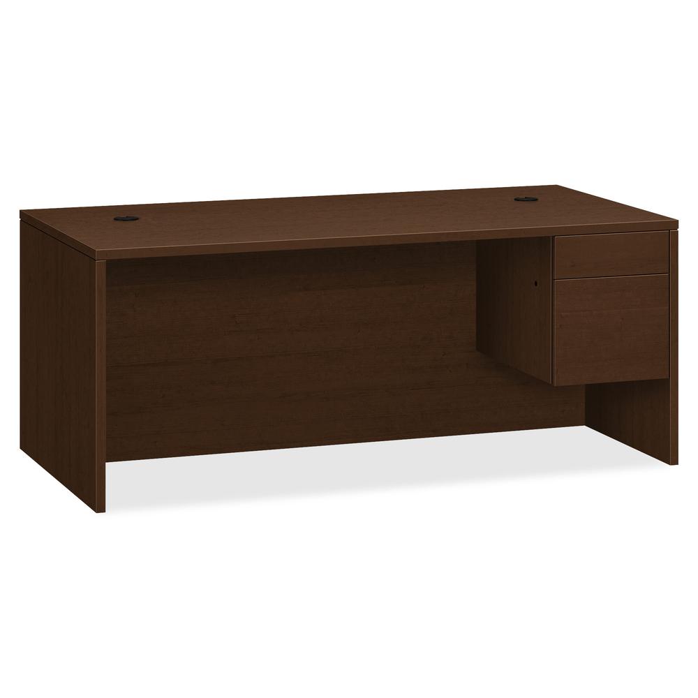 HON 10500 Series Mocha Laminate Furniture Components - 2-Drawer - 72" x 29.5" x 36"Desk, 72" x 36"Work Surface, 1" Edge - 2 x Box Drawer(s), File Drawer(s) - Single Pedestal on Right Side - Square Edg. Picture 6