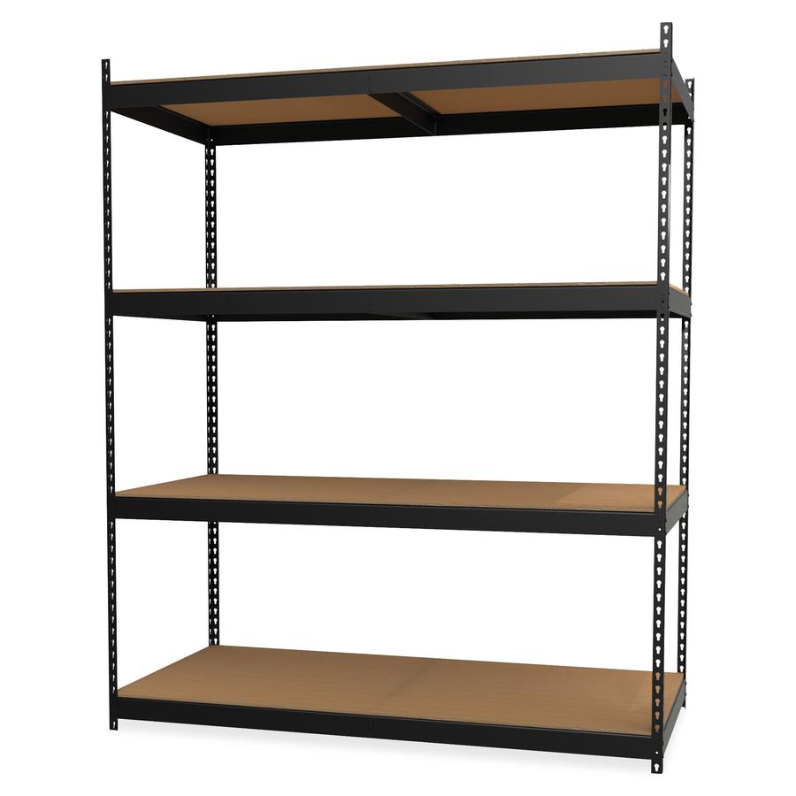 Lorell Archival Shelving - 80 x Box - 4 Compartment(s) - 84" Height x 69" Width x 33" Depth - 28% Recycled - Black - Steel, Particleboard - 1 Each. Picture 10