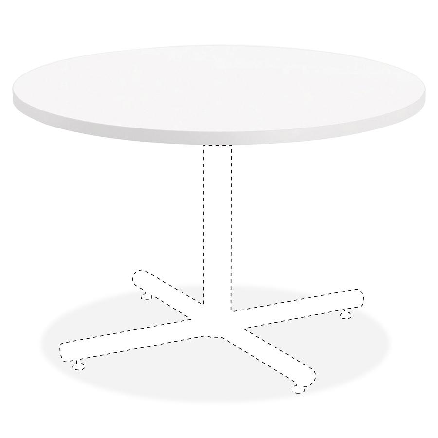 Lorell Hospitality White Laminate Round Tabletop - White Laminate Round Top x 1.25" Table Top Thickness x 36" Table Top Diameter - Assembly Required. Picture 3