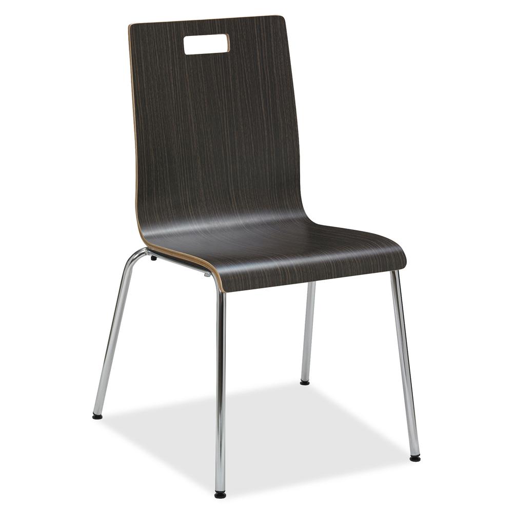 Lorell Bentwood Cafe Chairs - Steel Frame - Espresso - Plywood, Bentwood - 2 / Carton. Picture 2