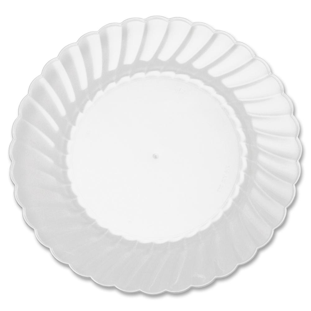 Classicware 6" Heavyweight Plates - 12 / Pack - Disposable - 6" Diameter - Clear - Plastic, Polystyrene Body - 15 / Carton. Picture 2