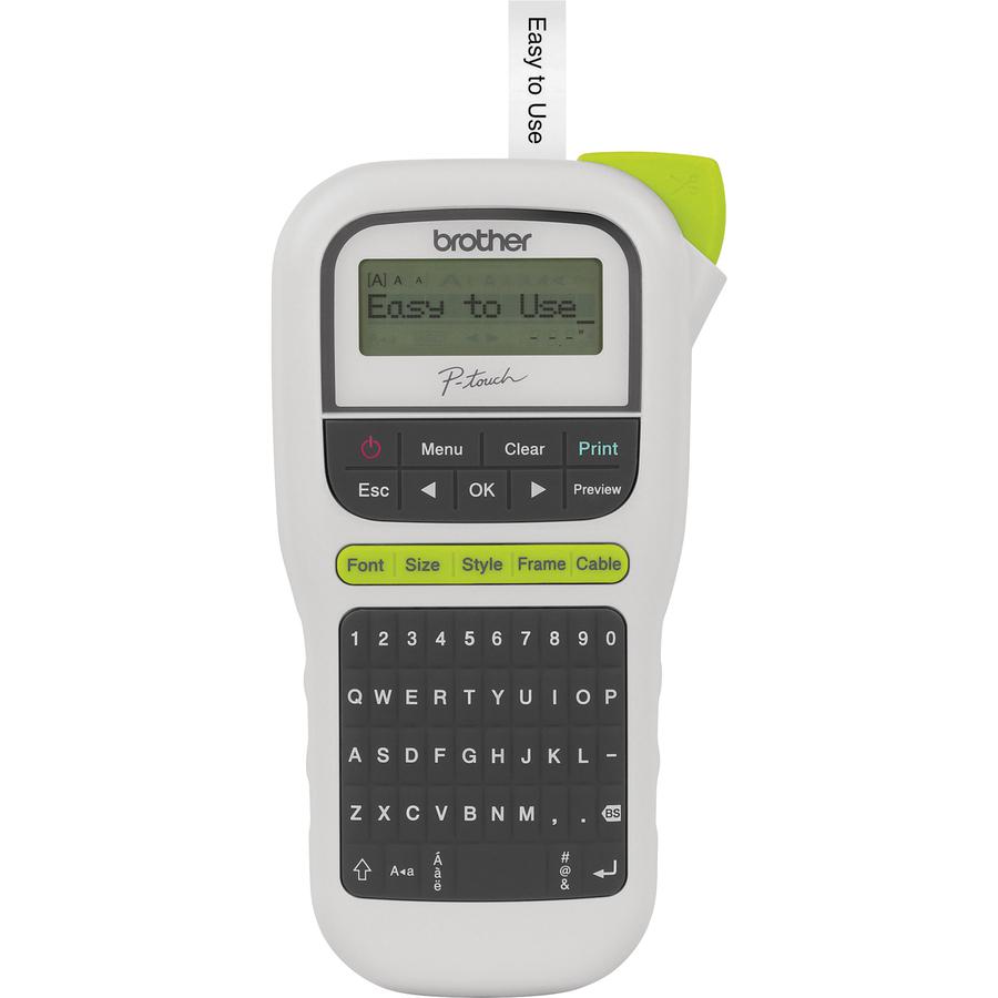 Brother P-Touch 110 Handheld Label Maker - Thermal Transfer - 0.79 in/s Mono - 3 Fonts - 180 dpi - Tape, Label - 0.14" , 0.24" , 0.35" , 0.47" - Battery, Power Adapter - 6 Batteries Supported - AAA - . Picture 2