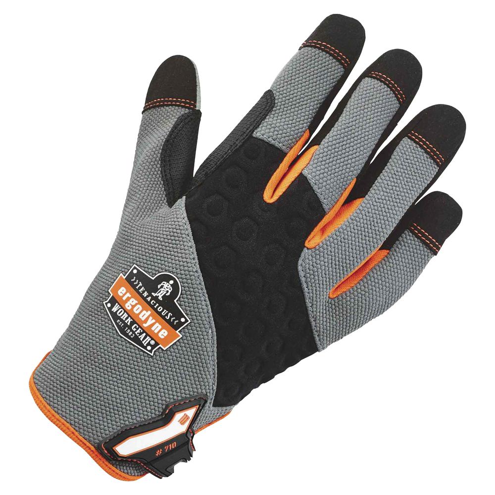 Ergodyne ProFlex 710 Heavy-Duty Utility Gloves - 8 Size Number - Medium Size - Gray - Heavy Duty, Padded Palm, Reinforced Palm Pad, Reinforced Fingertip, Reinforced Saddle, Pull-on Tab, Abrasion Resis. Picture 2