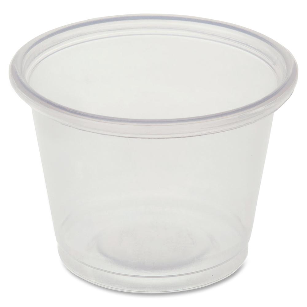 Genuine Joe 1 oz Portion Cups - 50.0 / Bag - 50 / Carton - Clear - Polystyrene - Beverage, Sauce. Picture 3