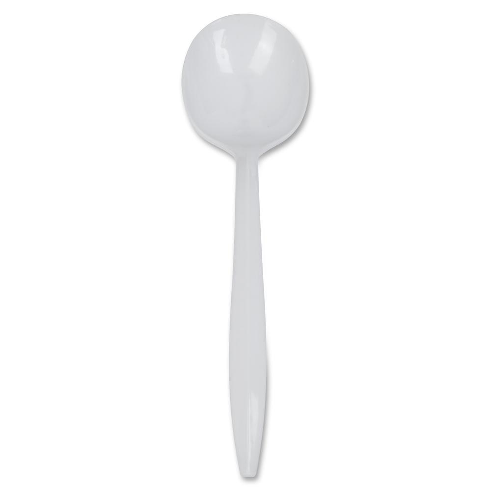 Genuine Joe Medium-Weight Soup Spoon - 1 Piece(s) - 1000/Carton - 1 x Soup Spoon - Disposable - White. Picture 2