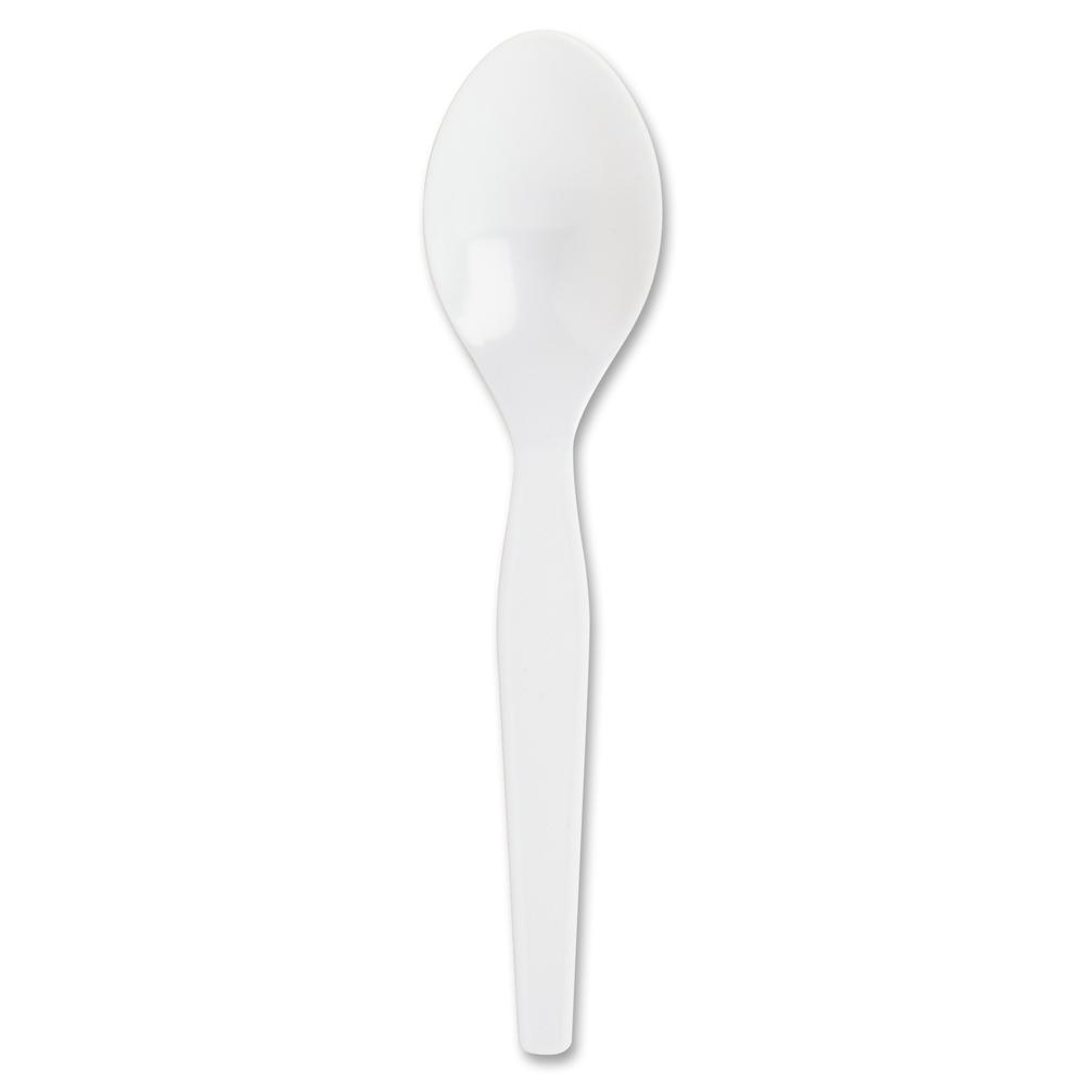 Genuine Joe Heavyweight Disposable Spoons - 1 Piece(s) - 1000/Carton - 1 x Spoon - Disposable - White. Picture 2