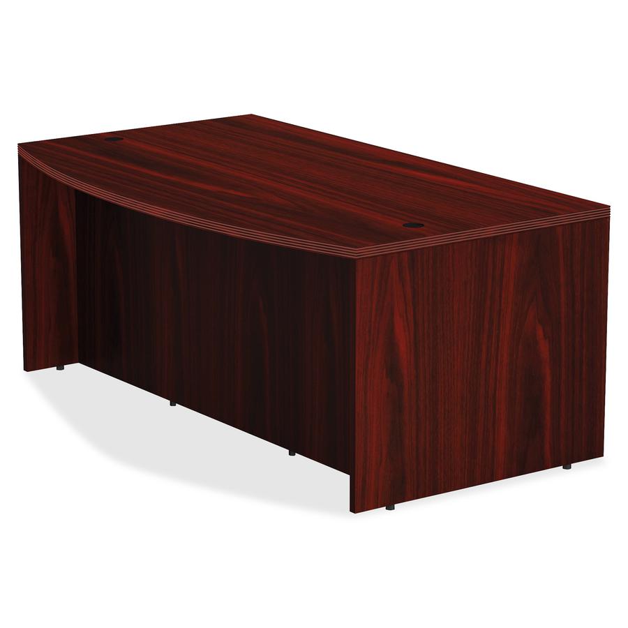 Lorell Chateau Series Desk - 36" x 72" x 29.5" , 1.5" Top - Reeded Edge - Finish: Mahogany Laminate Surface. Picture 2