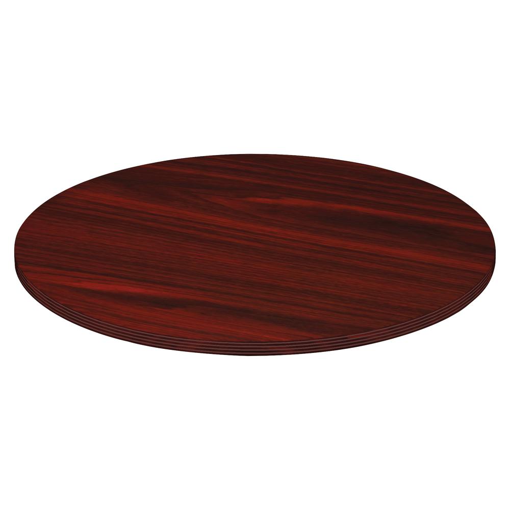 Lorell Chateau Conference Table Top - 42" , 0.1" Edge - Reeded Edge - Finish: Mahogany Laminate. Picture 3
