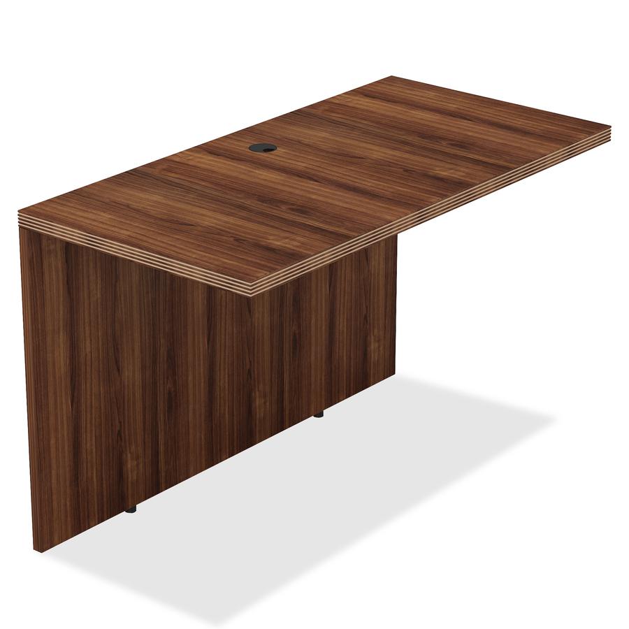 Lorell Chateau Series Bridge - 24.8" x 48" x 29.5" , 1.5" Top - Reeded Edge - Finish: Walnut Laminate Surface. Picture 3