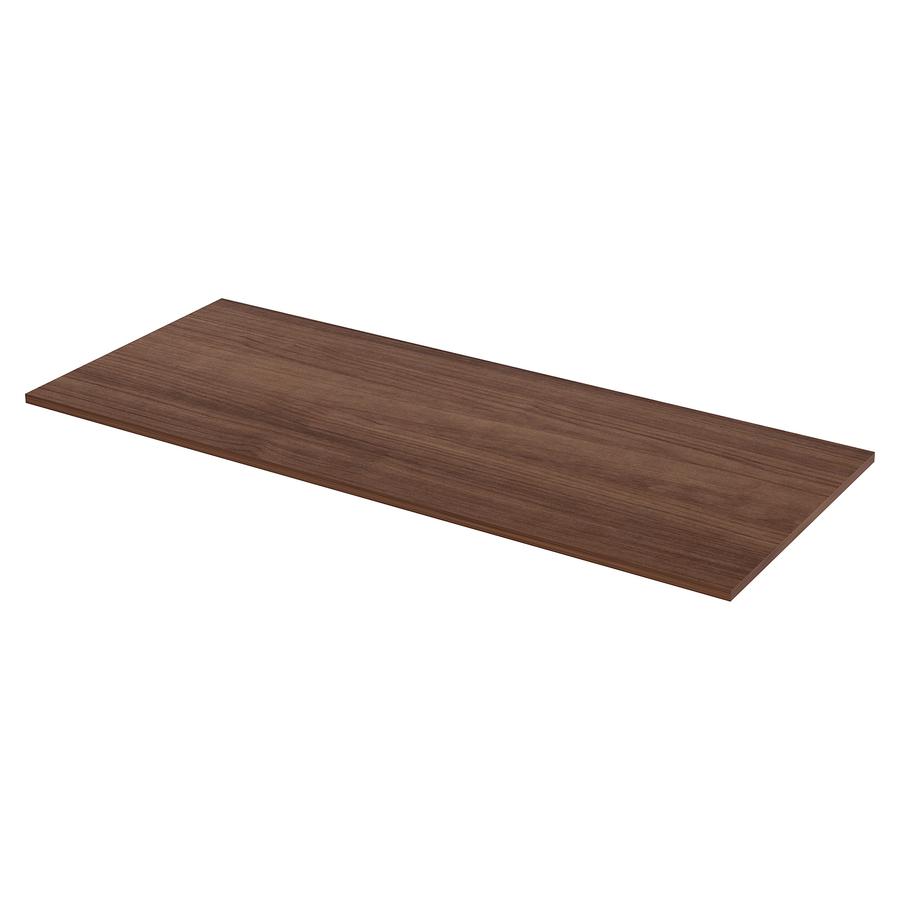 Lorell Utility Table Top - Walnut Rectangle, Laminated Top - 72" Table Top Width x 30" Table Top Depth x 1" Table Top Thickness - Assembly Required. Picture 5