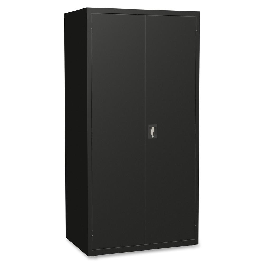 Lorell Fortress Series Storage Cabinet - 36" x 24" x 72" - 5 x Shelf(ves) - Hinged Door(s) - Sturdy, Recessed Locking Handle, Removable Lock, Durable, Storage Space - Black - Powder Coated - Steel - R. Picture 8