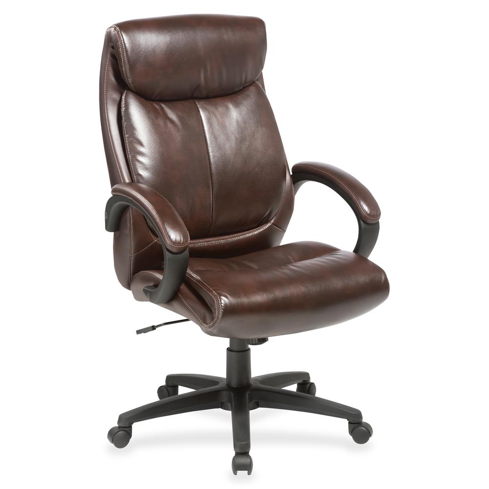 Lorell Executive Chair - Brown Seat - Brown Back - 1 Each. Picture 2