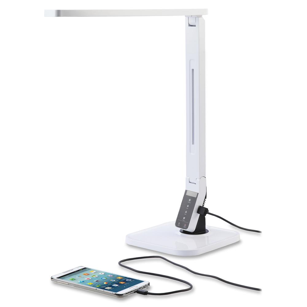 Lorell Smart LED Desk Lamp - LED - White - Desk Mountable - for Desk, Table. Picture 4