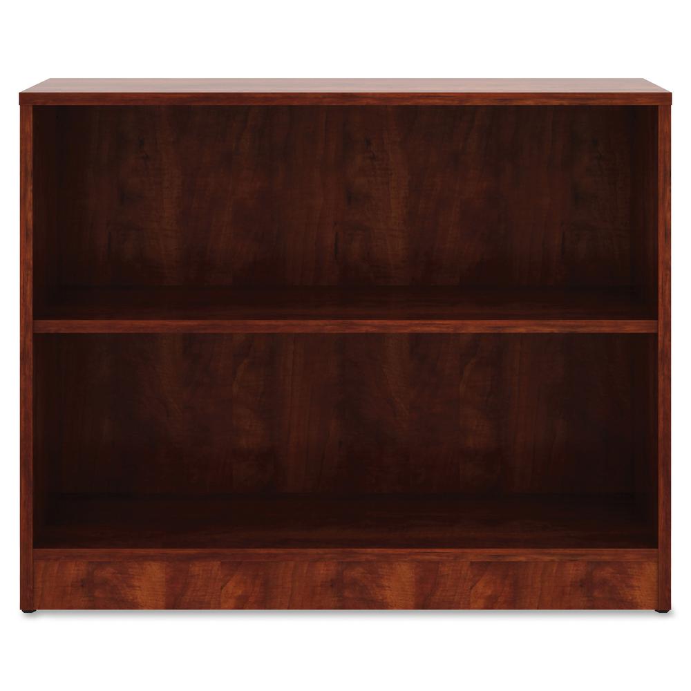 Lorell Laminate Bookcase - 2 Shelf(ves) - 29.5" Height x 36" Width x 12" Depth - Sturdy, Adjustable Feet, Adjustable Shelf - Thermofused Laminate (TFL) - Cherry - Laminate - 1 Each. Picture 2