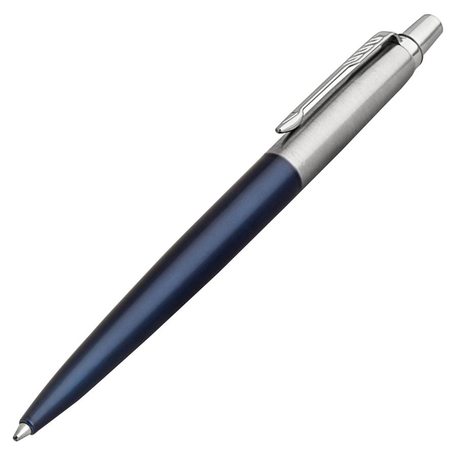 Parker Jotter Ballpoint Pen - Medium Pen Point - Refillable - Blue - Royal Blue Stainless Steel Barrel - 1 Each. Picture 4