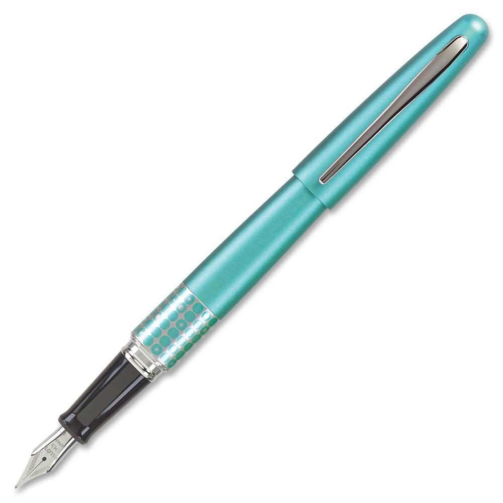 Pilot MR Retro Pop Fountain Pen - Fine Pen Point - Refillable - Black Gel-based Ink - Turquoise Barrel - 1 Each. Picture 2