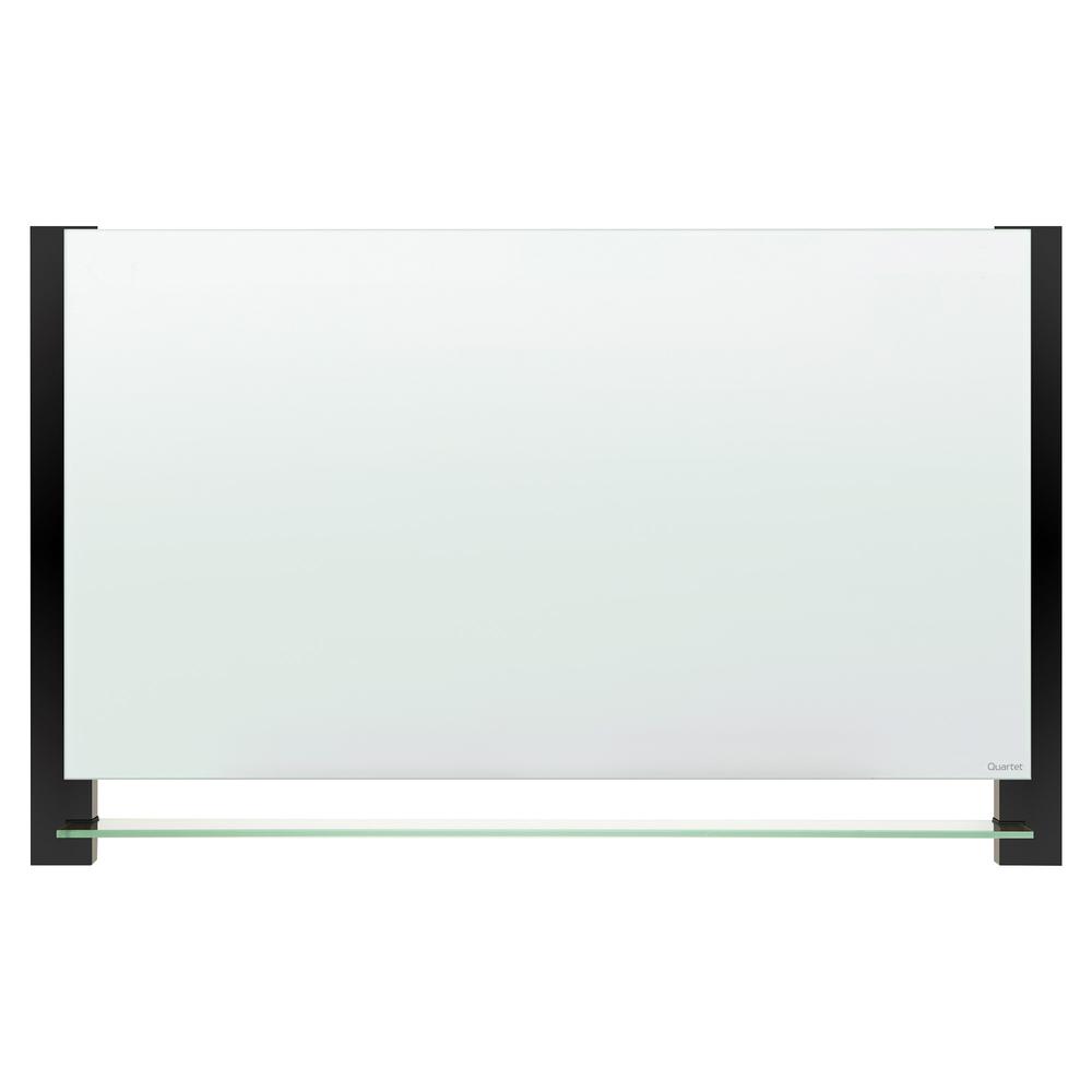 Quartet Evoque Magnetic Dry-Erase Board - 39" (3.3 ft) Width x 22" (1.8 ft) Height - White Tempered Glass Surface - Black Aluminum Frame - Rectangle - Horizontal/Vertical - Mount - 1 Each. Picture 2