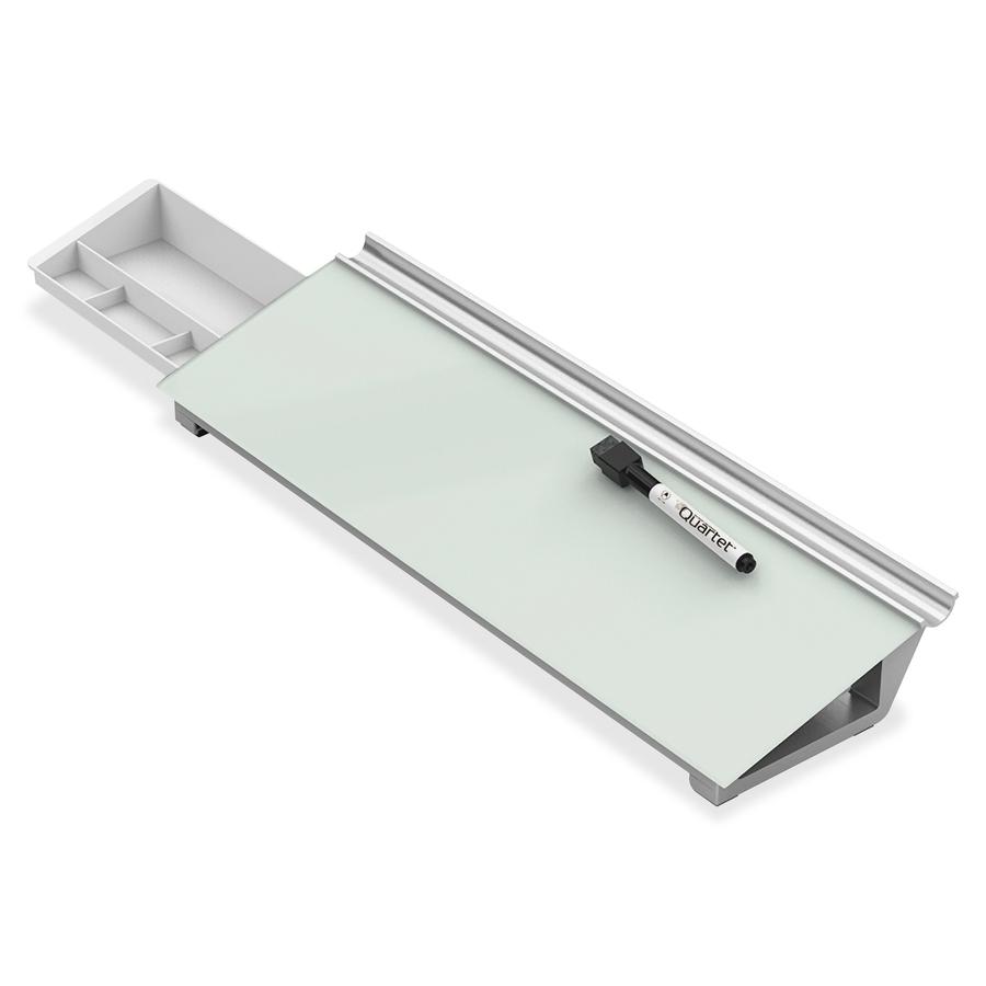 Quartet Glass Dry-Erase Desktop Computer Pad - 18" (1.5 ft) Width x 6" (0.5 ft) Height - White Glass Surface - Rectangle - Horizontal - 1 Each. Picture 9