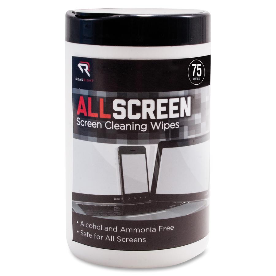 Advantus Read/Right AllScreen Screen Cleaning Wipes - For Display Screen - Alcohol-free, Ammonia-free - 75 / Canister - 1 Each - Assorted. Picture 2