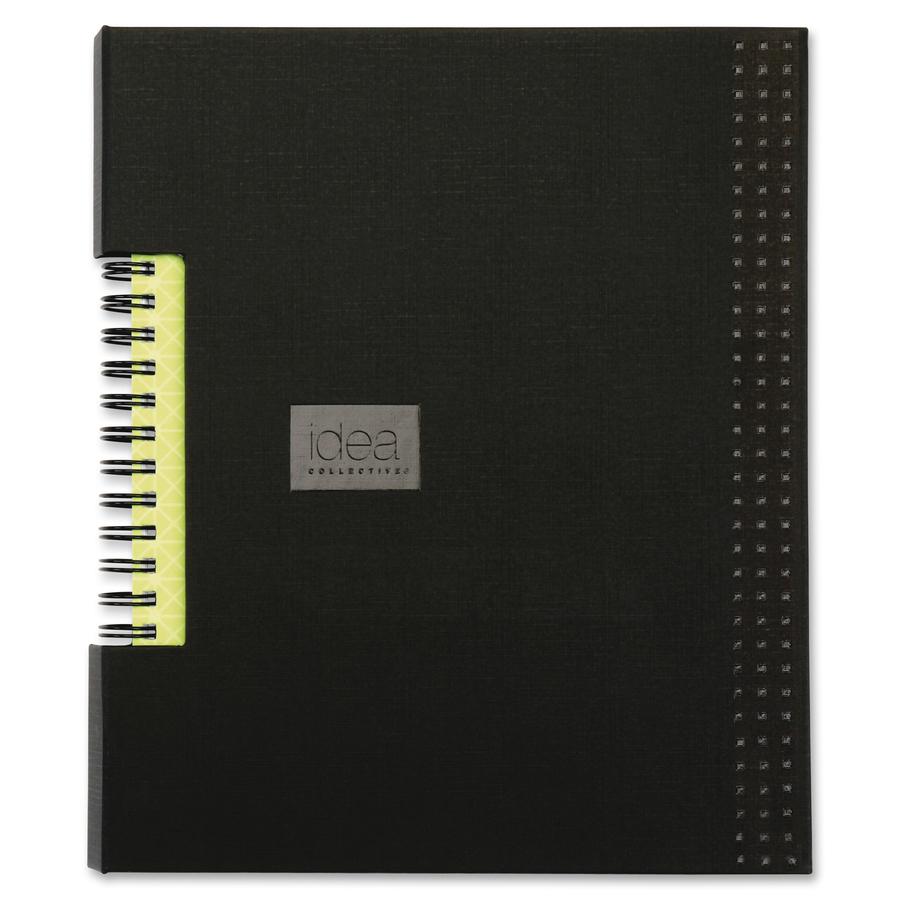 TOPS Idea Collective Wirebound Notebook - Twin Wirebound - Ruled - 6" x 8" - Black Cover - Hard Cover, Expandable Pocket - 1 Each. Picture 2
