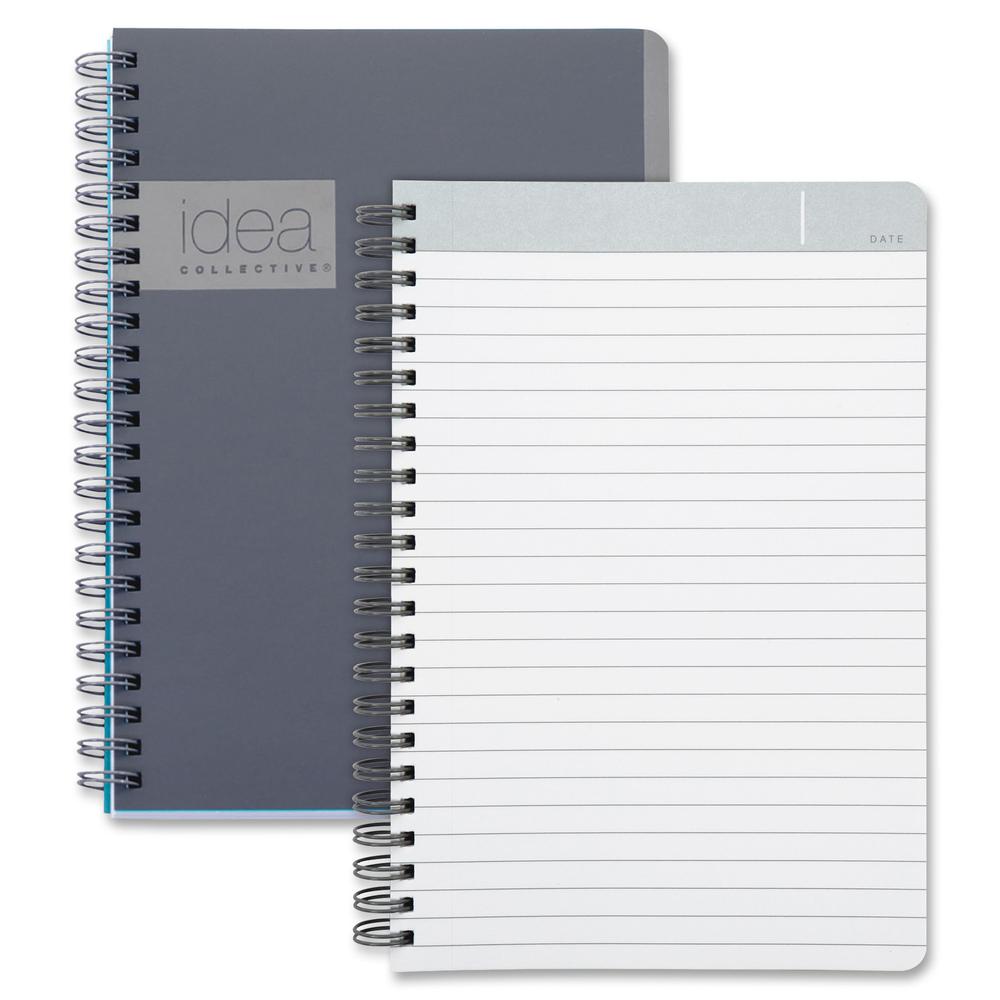 TOPS Idea Collective Professional Notebook - Twin Wirebound - College Ruled - 5" x 8" - Gray Cover - Soft Cover, Perforated - 1 Each. Picture 2