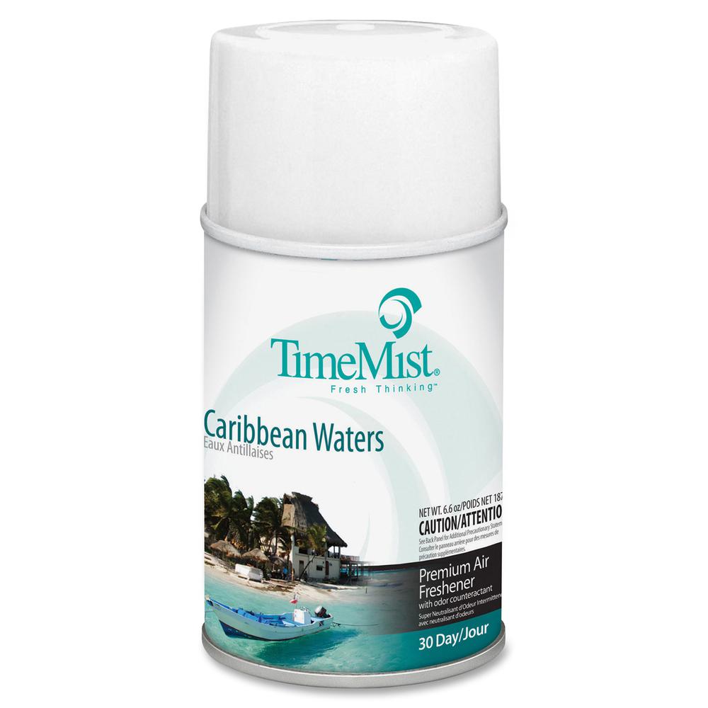 TimeMist Metered 30-Day Caribbean Waters Scent Refill - Spray - 6000 ft³ - 6.6 fl oz (0.2 quart) - Caribbean Waters - 30 Day - 1 Each - Long Lasting, Odor Neutralizer. Picture 2