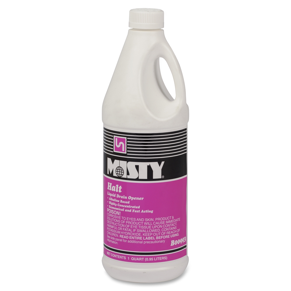 MISTY Halt Liquid Drain Opener - Ready-To-Use/Concentrate - 32 fl oz (1 quart) - 12 / Carton - Red. Picture 2