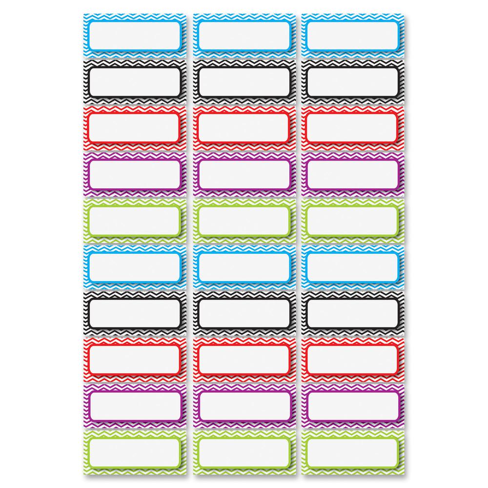 Ashley Dry Erase Chevron Nameplate Magnets - 30 x Rectangle Shape - Magnetic - Chevron - Die-cut, Write on/Wipe off, Heavy Duty - Multicolor - Foam - 1 / Pack. Picture 2