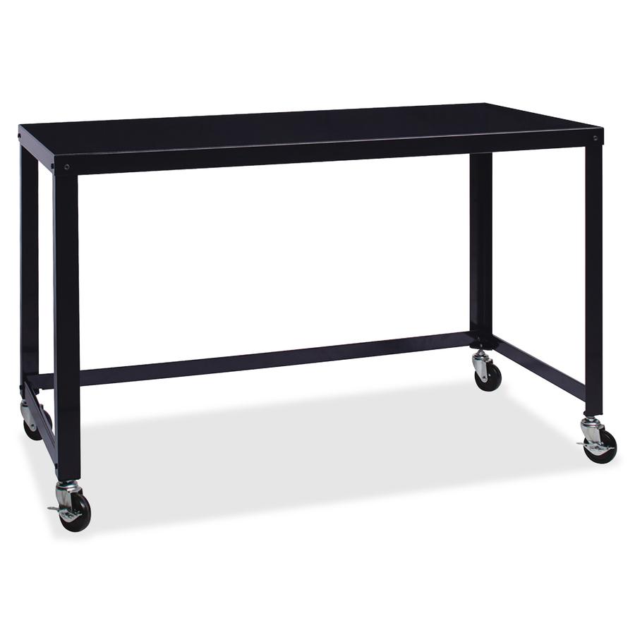 Lorell SOHO Personal Mobile Desk - Rectangle Top - 48" Table Top Width x 23" Table Top Depth - 29.50" HeightAssembly Required - Black - 1 Each. Picture 10
